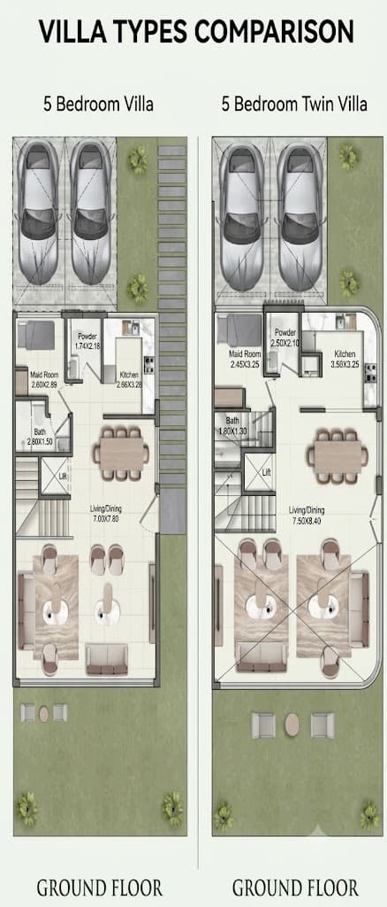 Greenz 5 BR Villa floor plan, 3,703 sqft to 3,950 sqft, drawing published by Danube