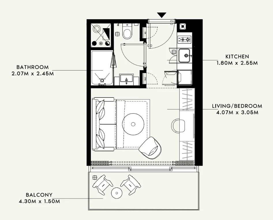 Azizi Raffi 2 BR Apartments floor plan, 1,160 sqft to 1,611 sqft, drawing published by Azizi