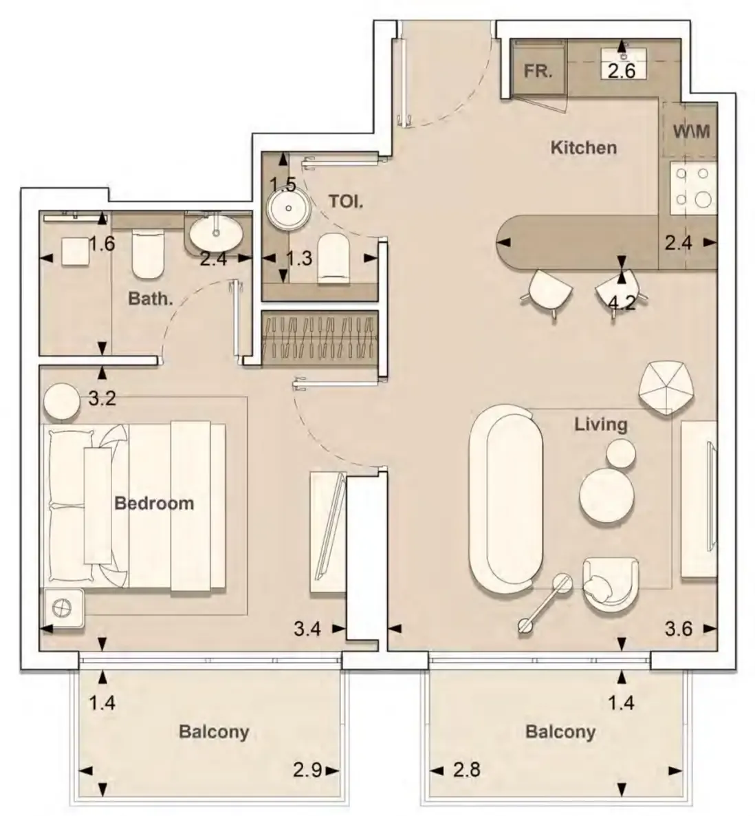Lume Residences 1 BR Apartments floor plan, 563 sqft to 1,158 sqft, drawing published by S&S Developments