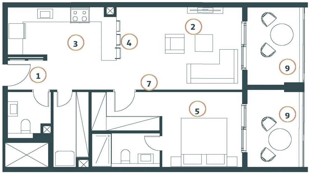 Whitestone Residences 1 BR Apartments floor plan, 786 sqft to 2,026 sqft, drawing published by Axiom Prime Real Estate Development