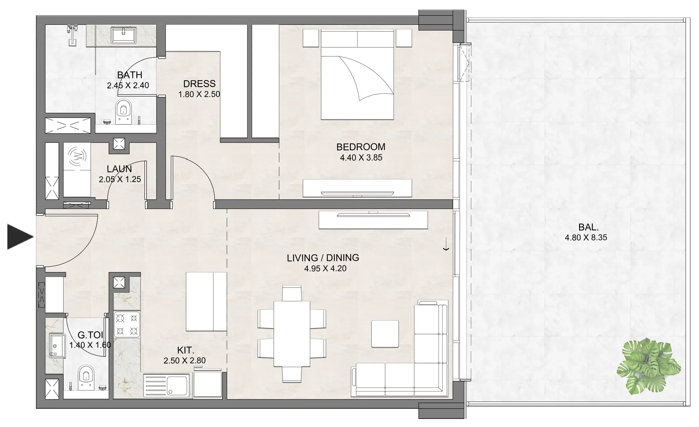 Luzora Residence 1 BR Apartments floor plan, 556 sqft to 1,854 sqft, drawing published by DIA Properties