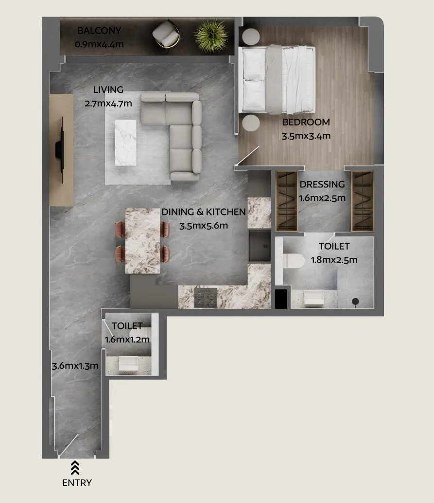 Jardin Astral 3 BR Apartments floor plan, 1,914 sqft, drawing published by Galaxy Realty