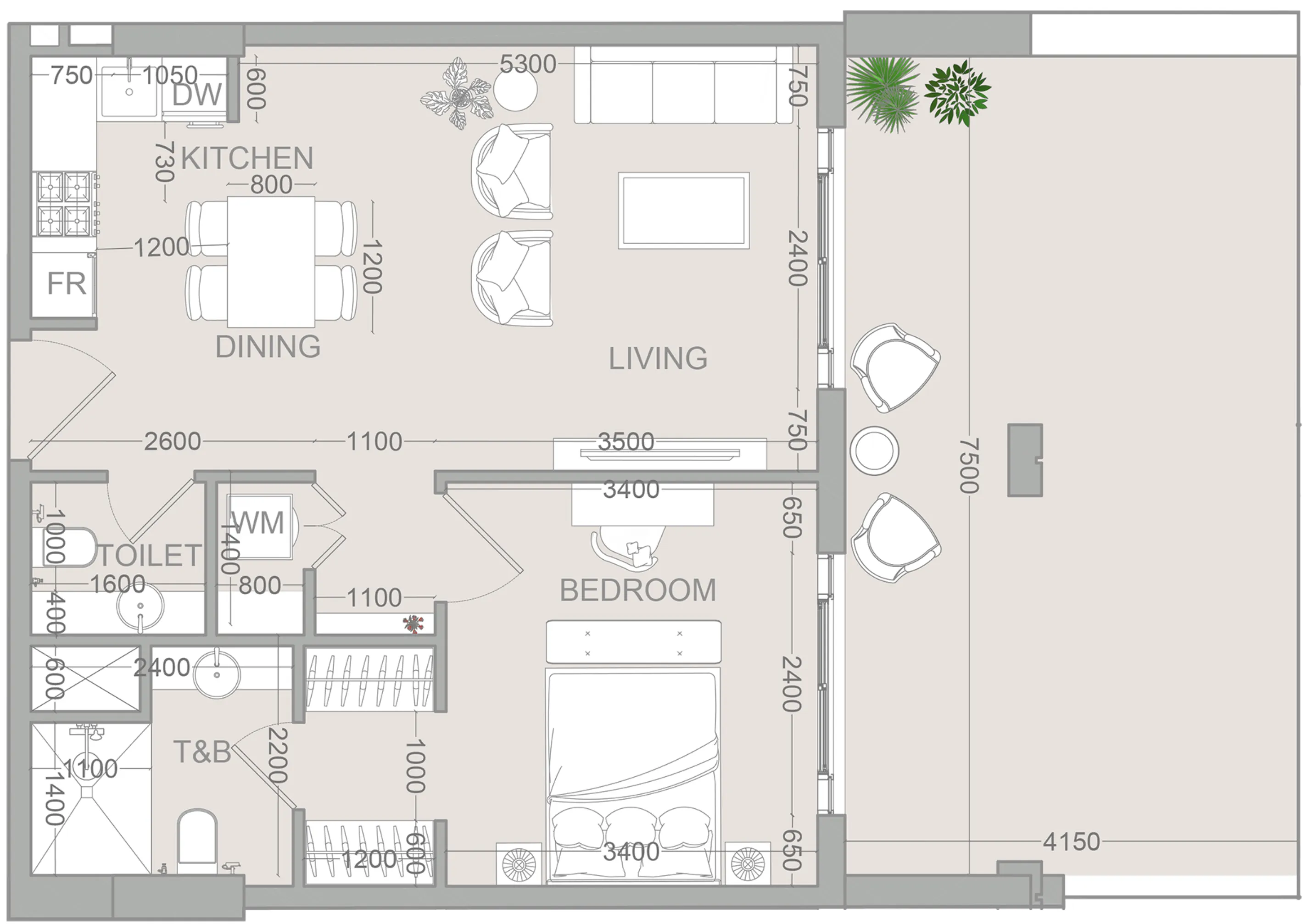 VERDAN1A 2 1 BR Apartments floor plan, 993 sqft to 995 sqft, drawing published by Object One