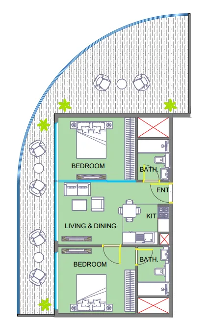 Colibri Views 2 BR Apartments floor plan, 881 sqft to 2,618 sqft, drawing published by Major Development
