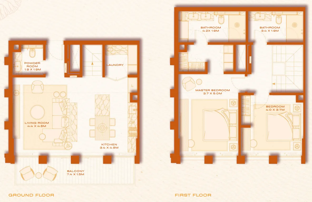 Avenew 888 - Loom 2 BR Apartments floor plan, 976 sqft to 1,753 sqft, drawing published by AVENEW Development