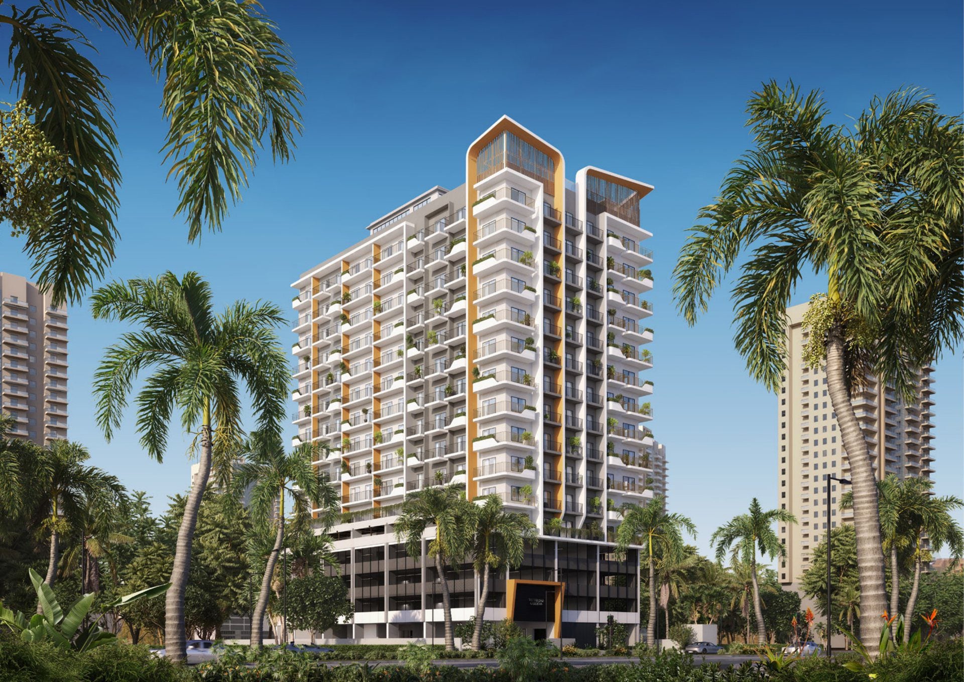 Weybridge Gardens by LEOS Developments, Dubailand Residence Complex. Render supplied by developer.