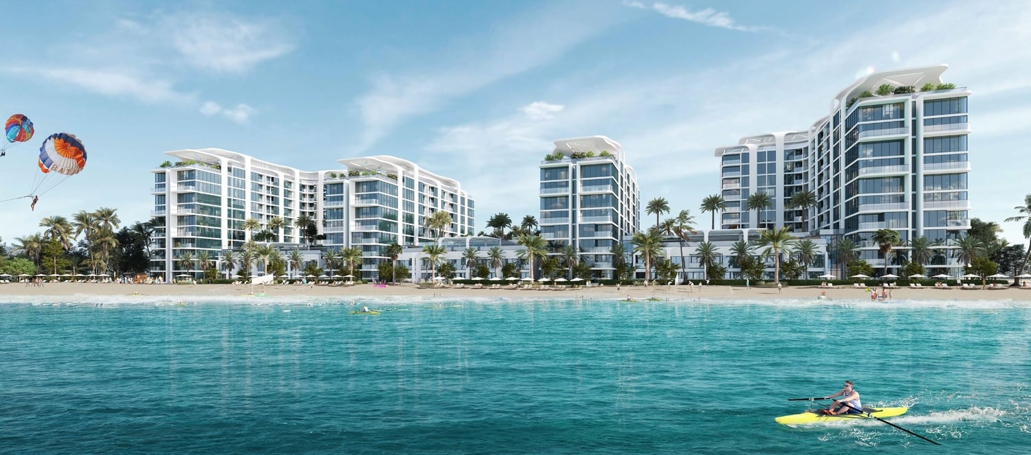 Florine Beach Residences by Sobha, Siniya Island. Render supplied by developer.