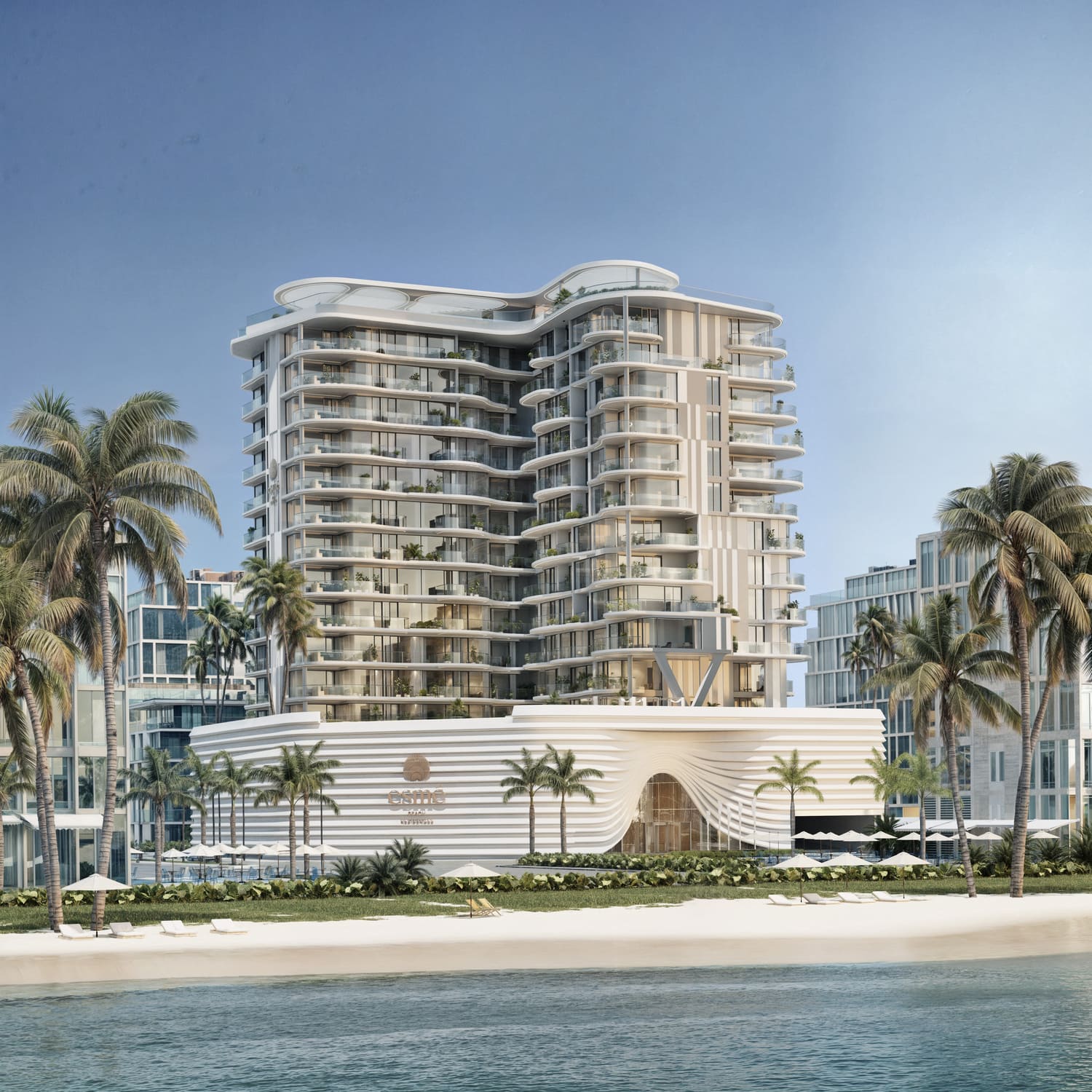 Esme Beach Residences by Elysian Developments, Dubai Islands. Render supplied by developer.