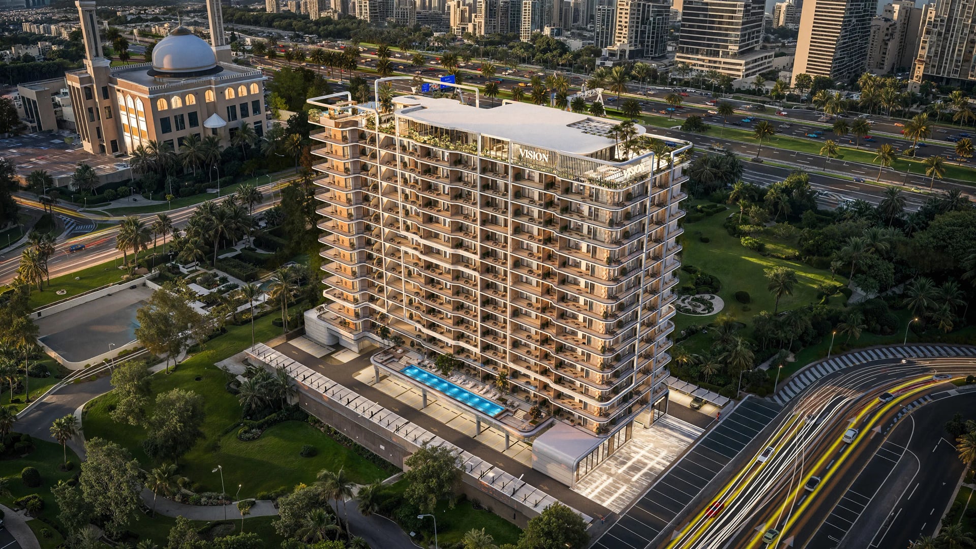 Vista by Vision by Vision Developments, Dubai Production City. Render supplied by developer.