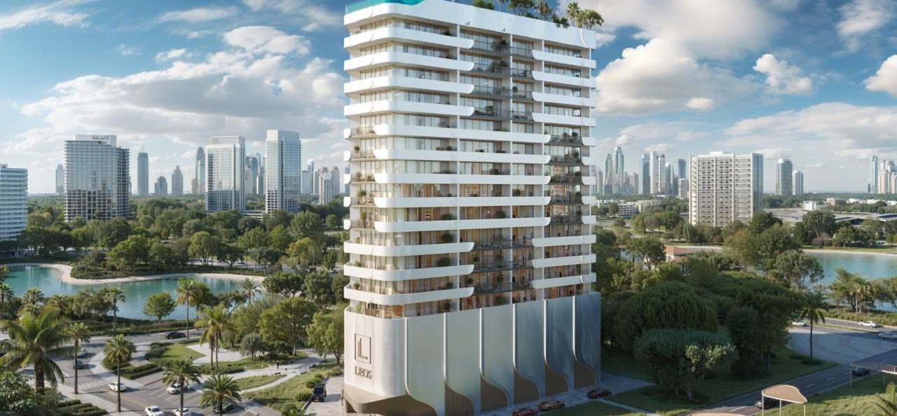 Weybridge Gardens 5 by LEOS Developments, Dubailand Residence Complex. Render supplied by developer.