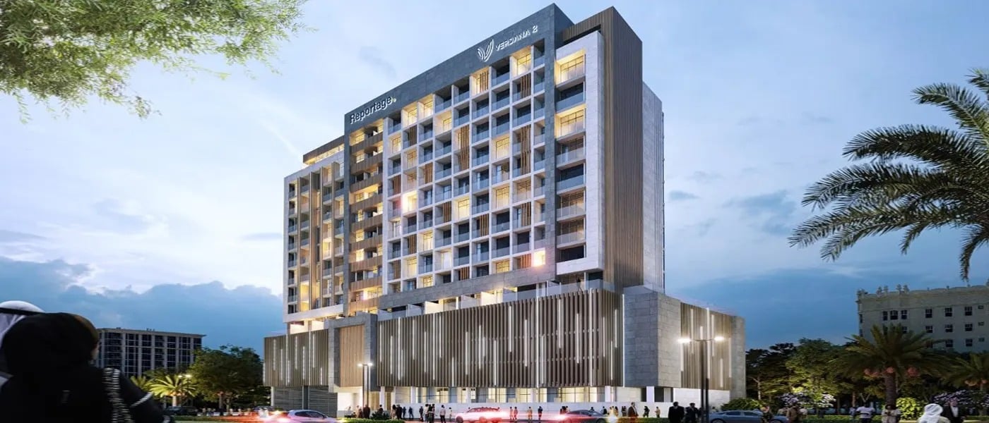 Verdana Residence 2 by Reportage, Dubai Investments Park. Render supplied by developer.