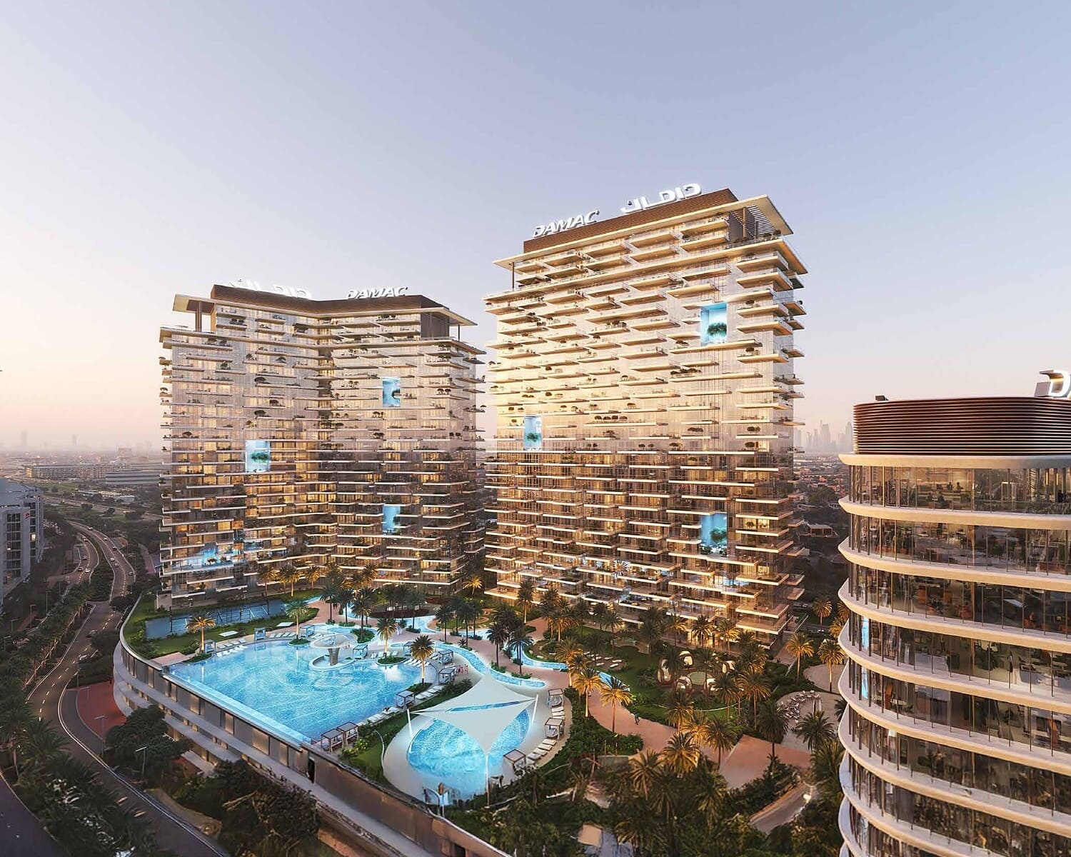 Damac District Tower A by Damac, Damac Hills. Render supplied by developer.