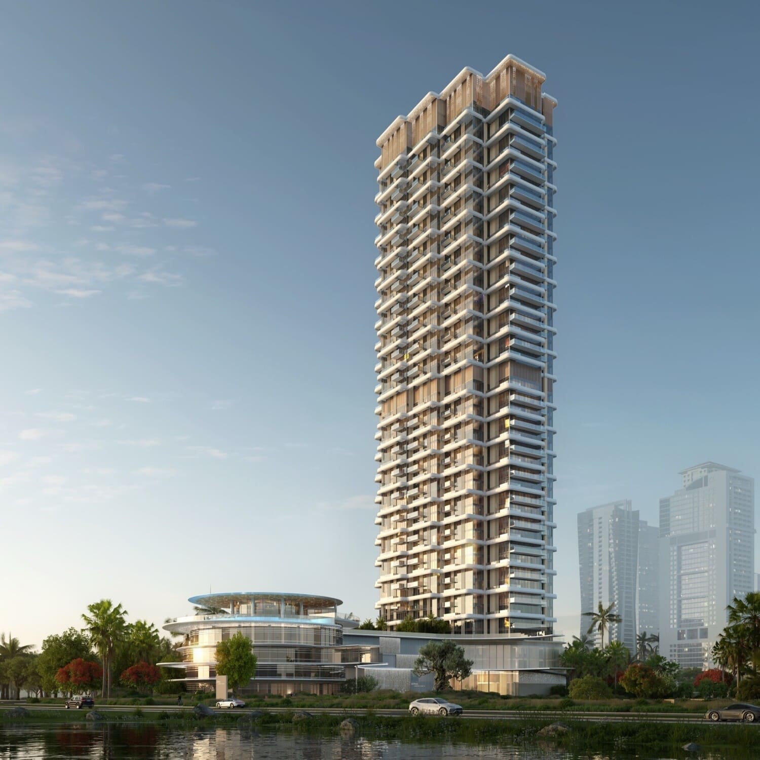 Serenia District West Residence by Palma Holding, Jumeirah Islands. Render supplied by developer.