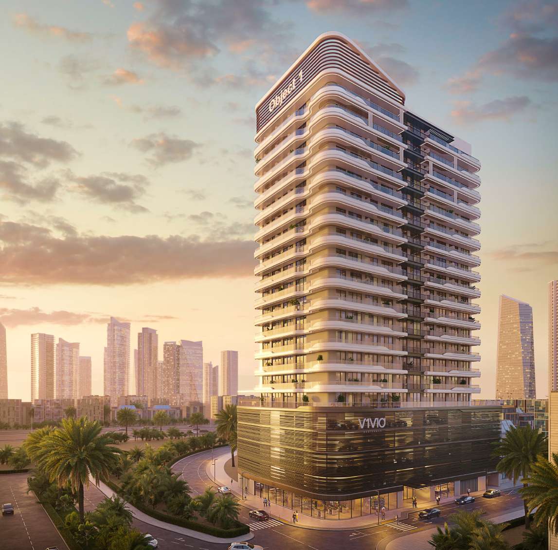 V1VID Tower by Object One, JVT (Jumeirah Village Triangle). Render supplied by developer.