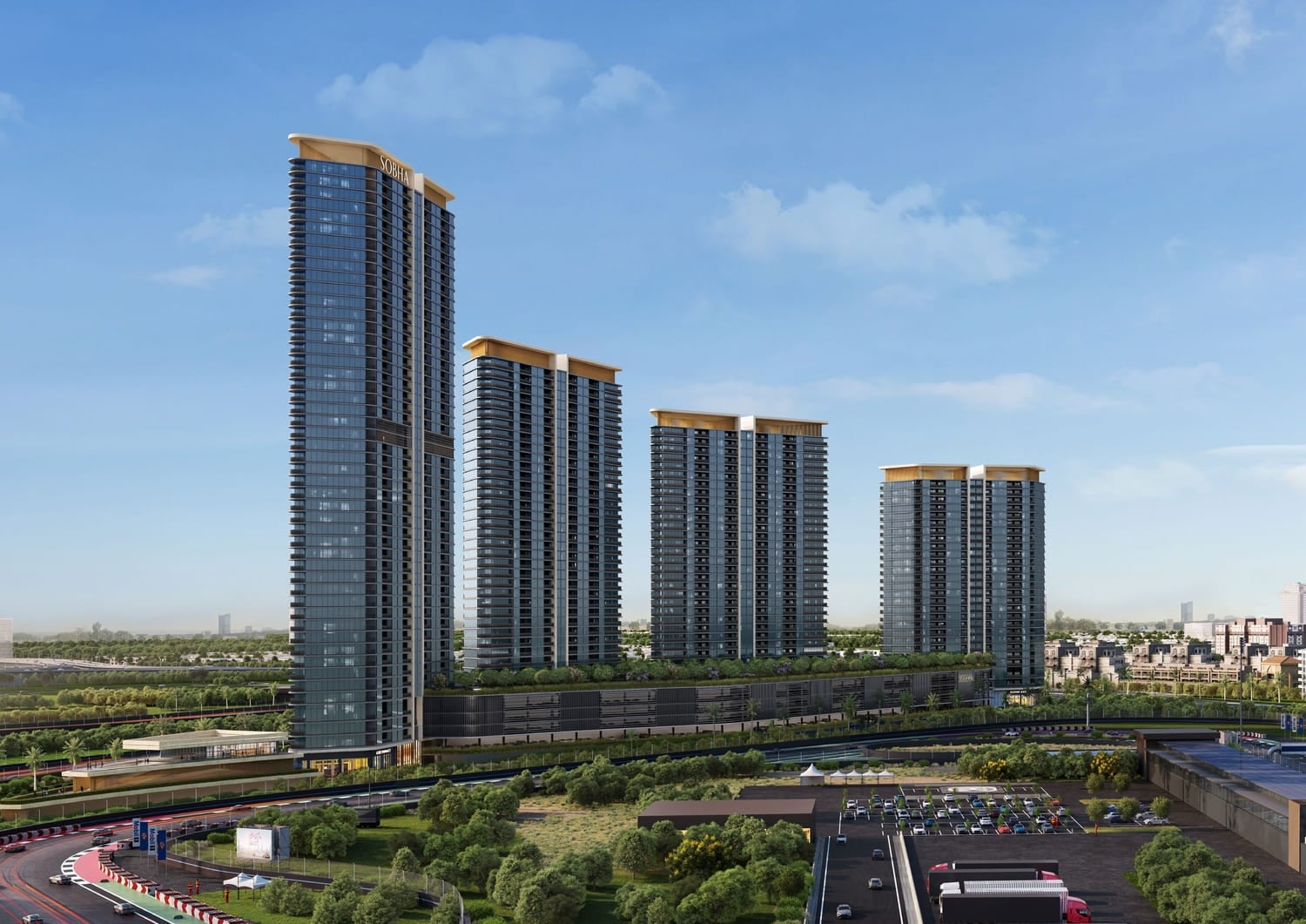 Sobha Solis by Sobha, Dubai Motor City. Render supplied by developer.