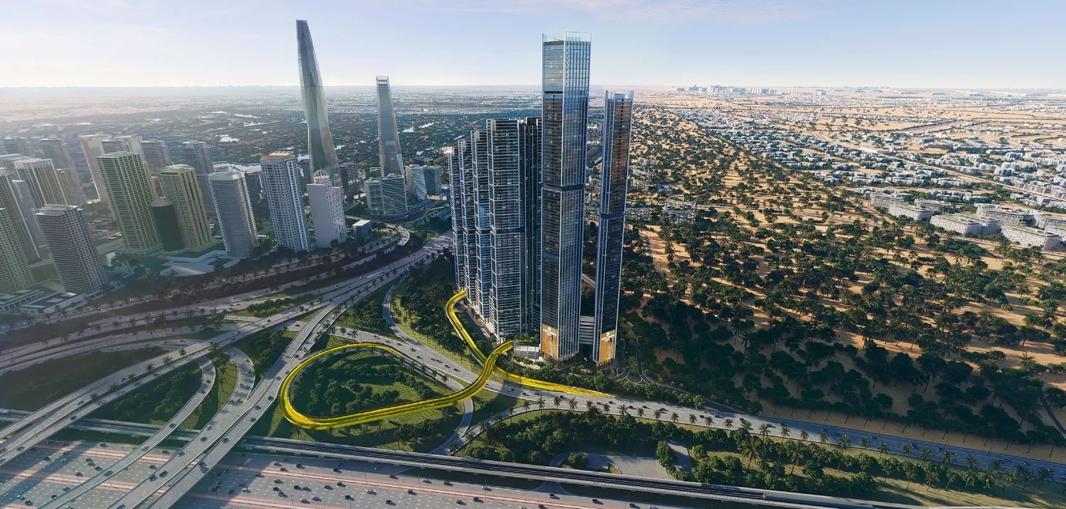 The Pinnacle at Sobha Central by Sobha, Jebel Ali First. Render supplied by developer.