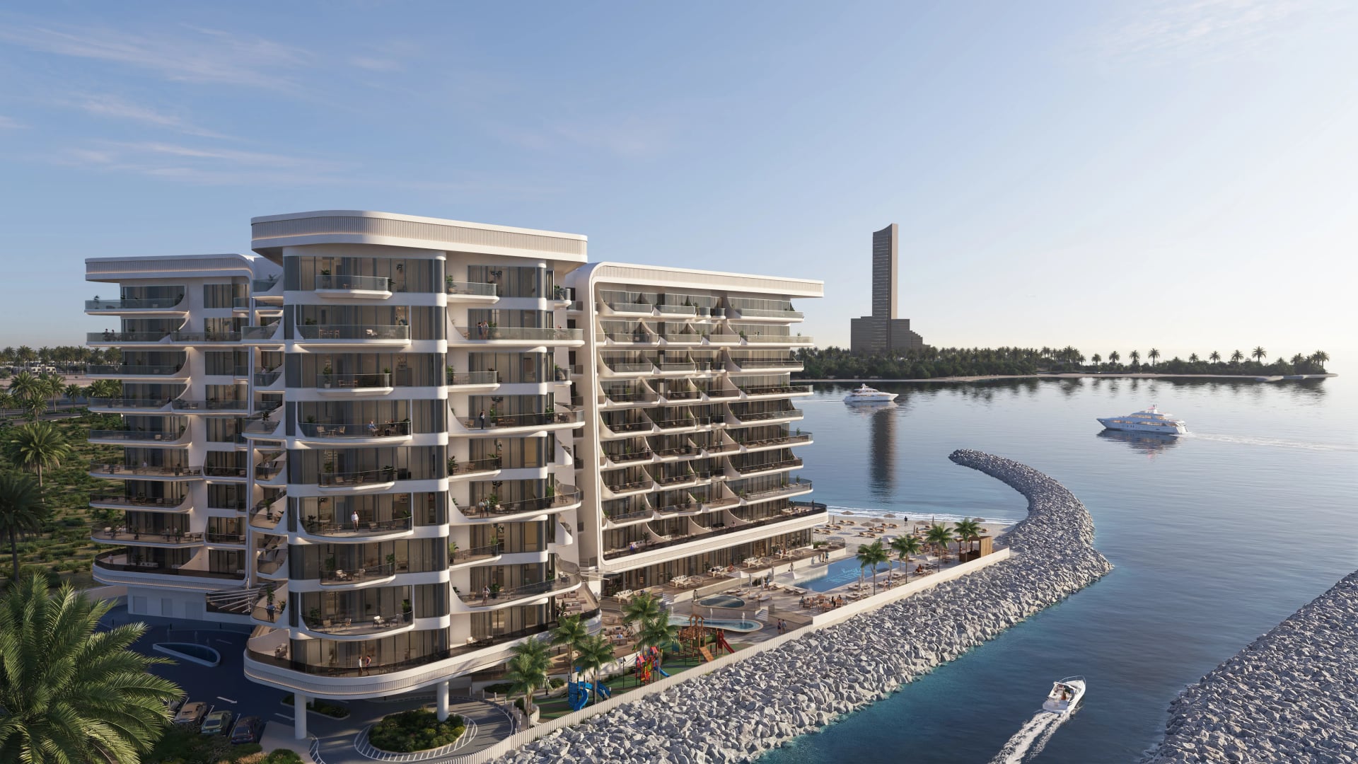 Fortune Bay Residences by Topero Properties, Al Marjan Island. Render supplied by developer.