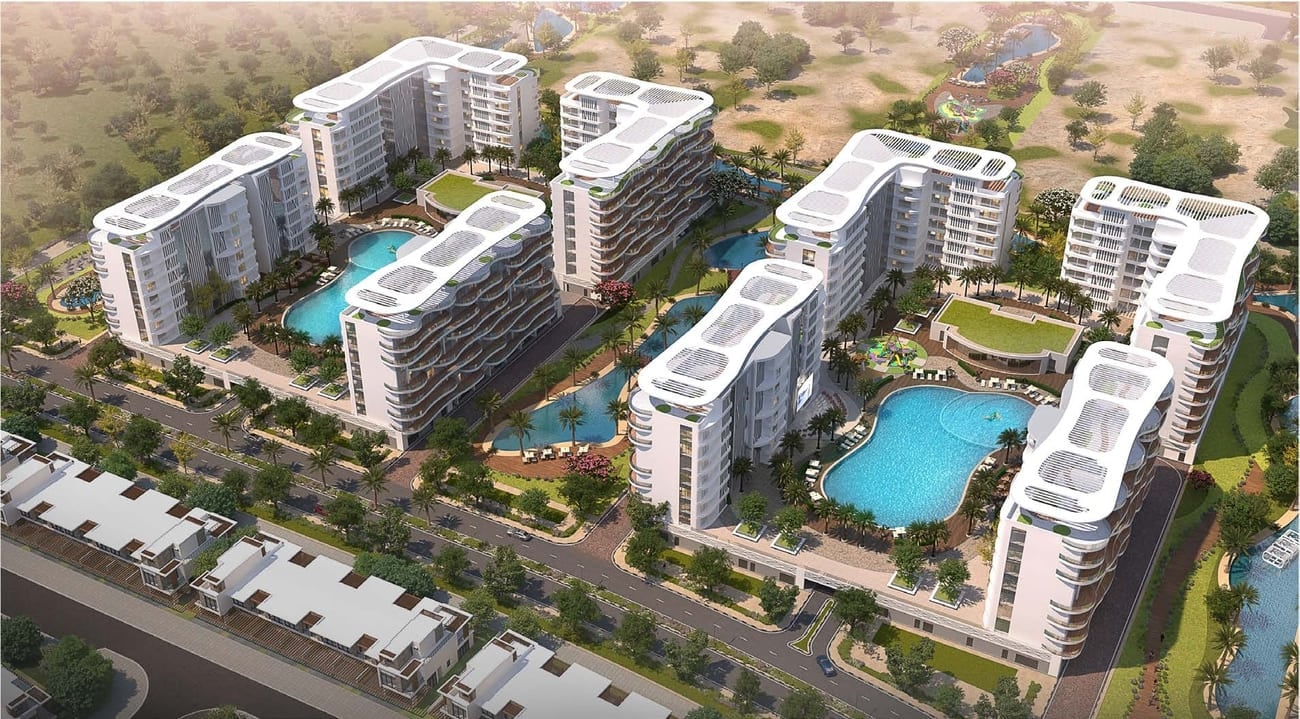 Damac Lagoons Views Phase 2 by Damac, Damac Lagoons. Render supplied by developer.