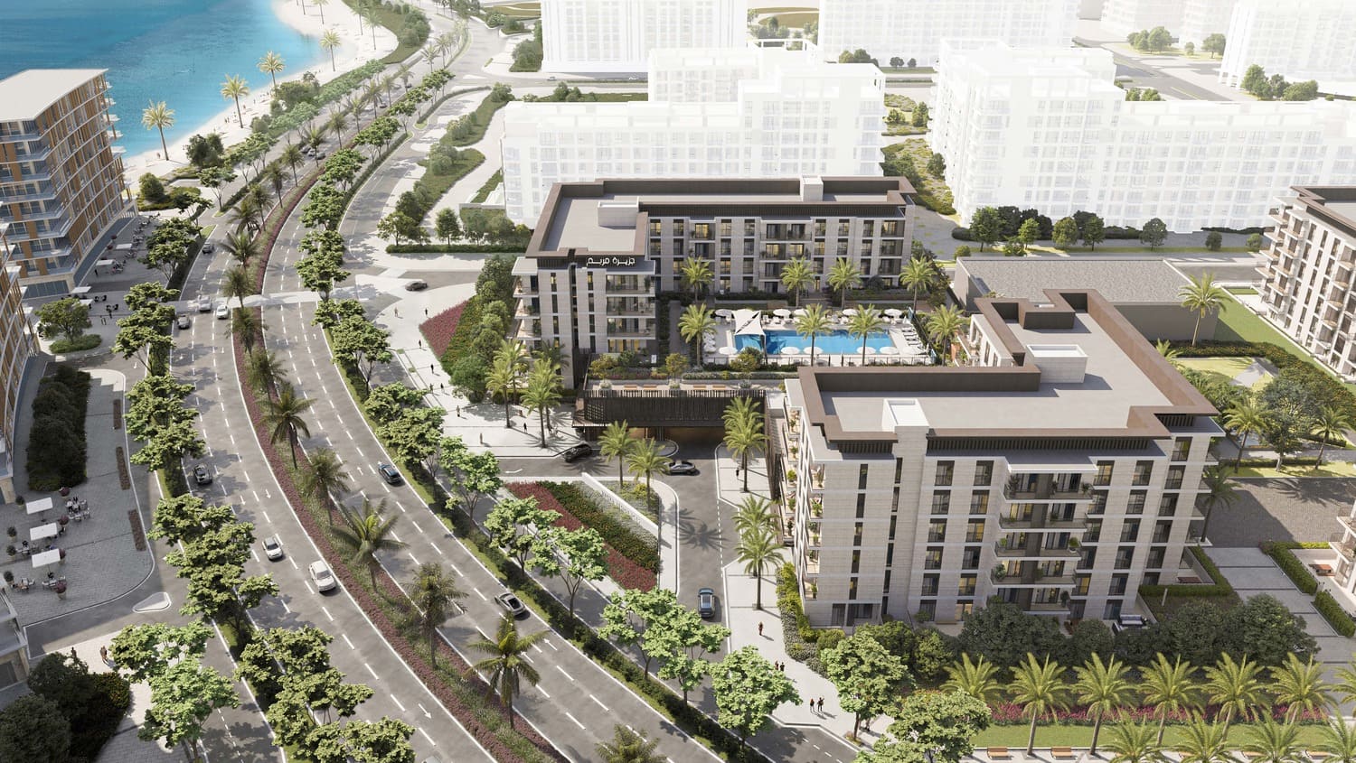 Aysha Residences 1 and 2 by Eagle Hills, Maryam Island. Render supplied by developer.