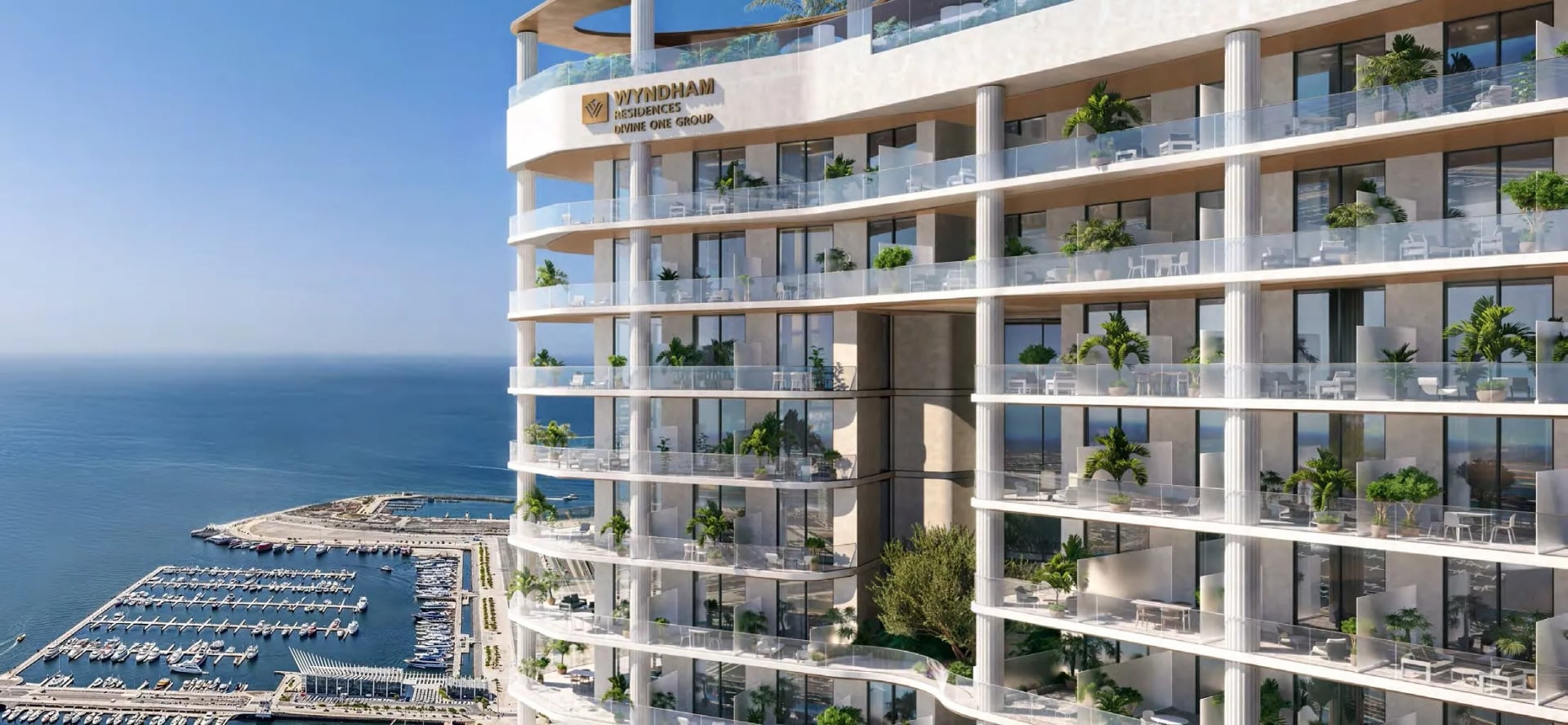 Wyndham Residences Al Marjan Island by Divine One Group, Al Marjan Island. Render supplied by developer.