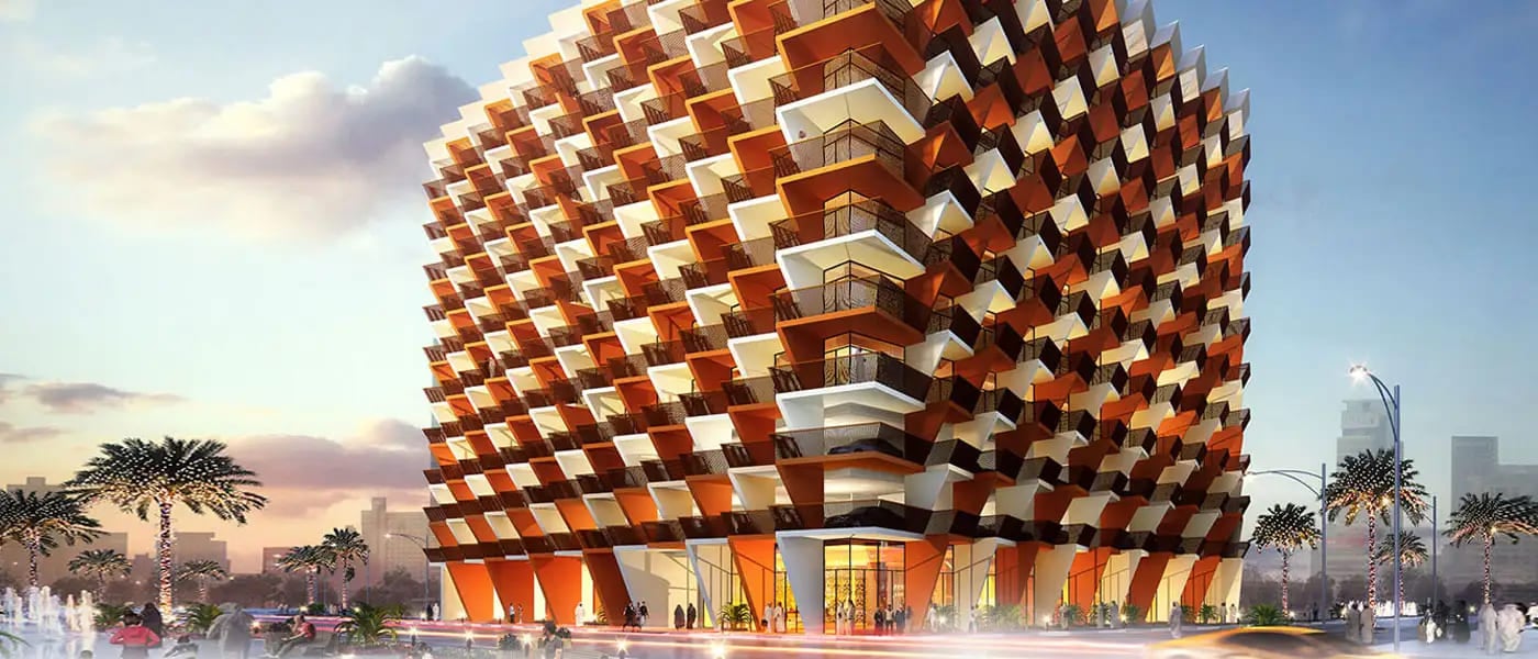 Binghatti Crystals, Dubai Silicon Oasis. Render supplied by developer.