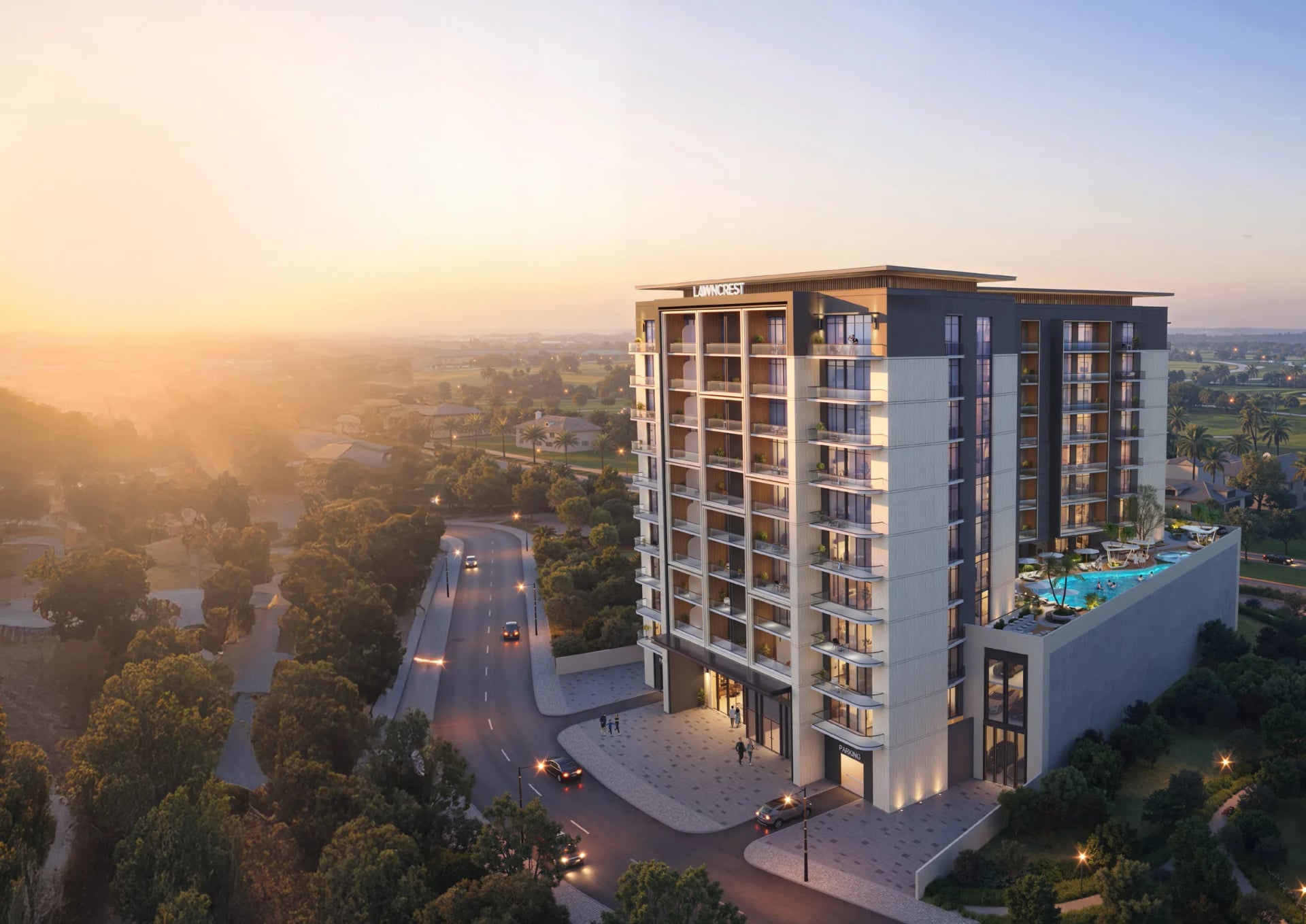 Lawncrest by Zimaya Properties, Dubai Production City. Render supplied by developer.