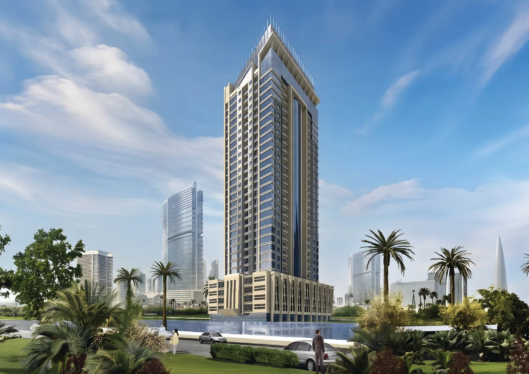 Al Aamra 3 Tower by GJ Properties in Al Amerah, render supplied by developer