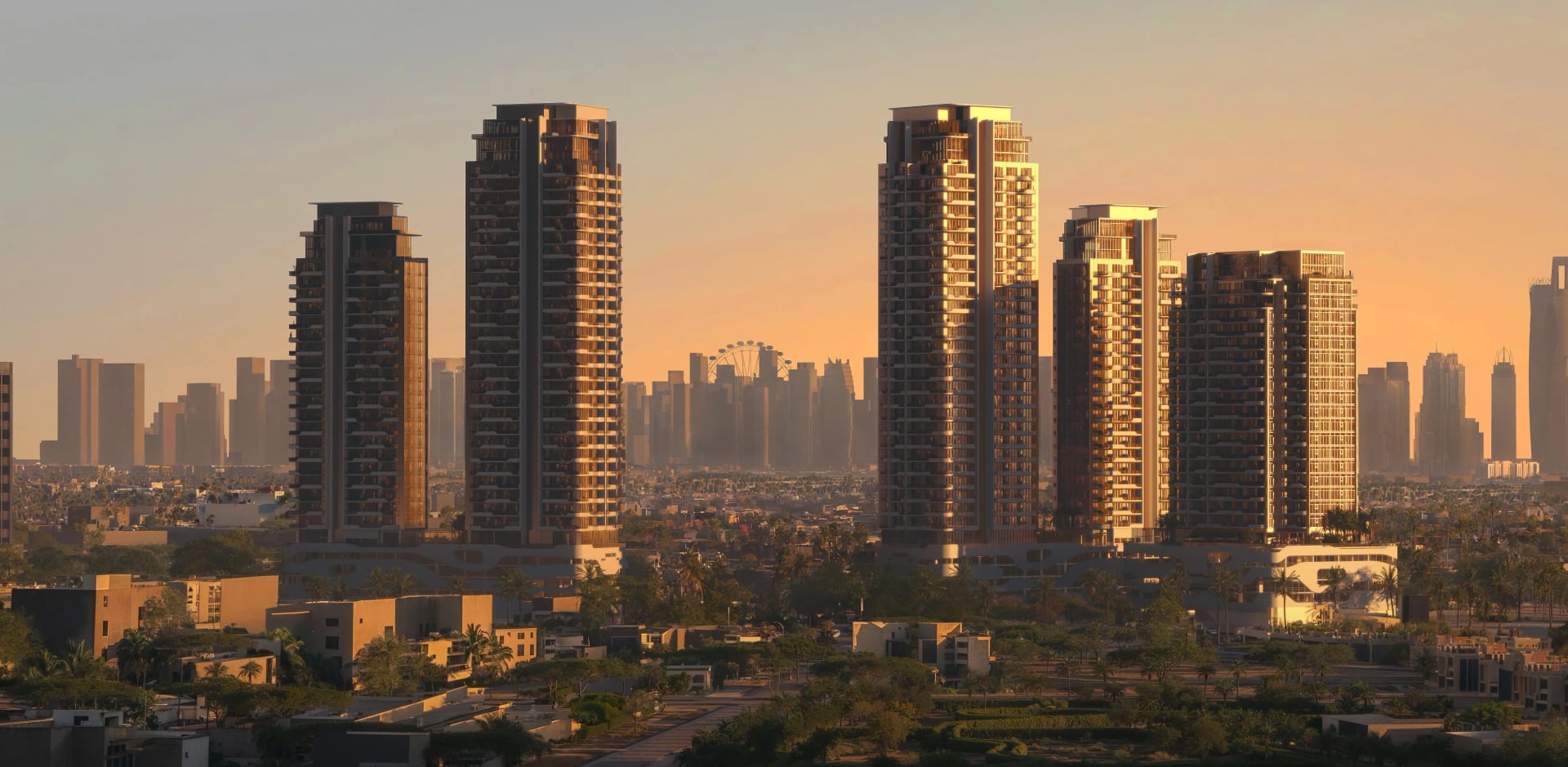 The Orchard Place Towers D & E by Peak Summit Real Estate Development, JVC (Jumeirah Village Circle). Render supplied by developer.