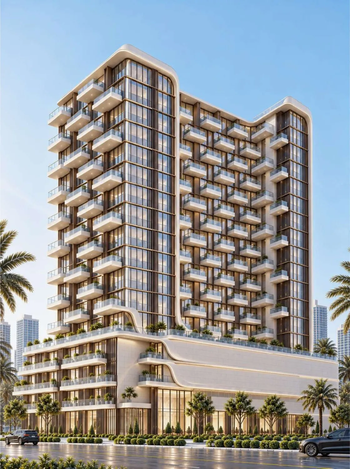 New Project by Tarrad, Downtown Jebel Ali. Render supplied by developer.