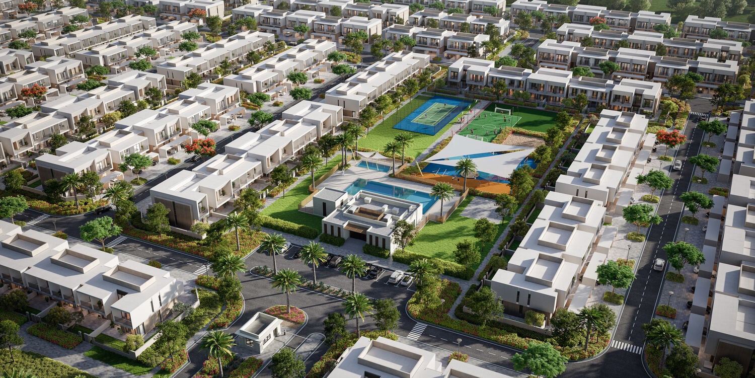Maha Townhouses by Nshama, image 1 of 6. Render supplied by developer.