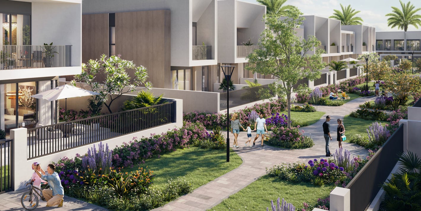 Maha Townhouses by Nshama, Town Square. Render supplied by developer.