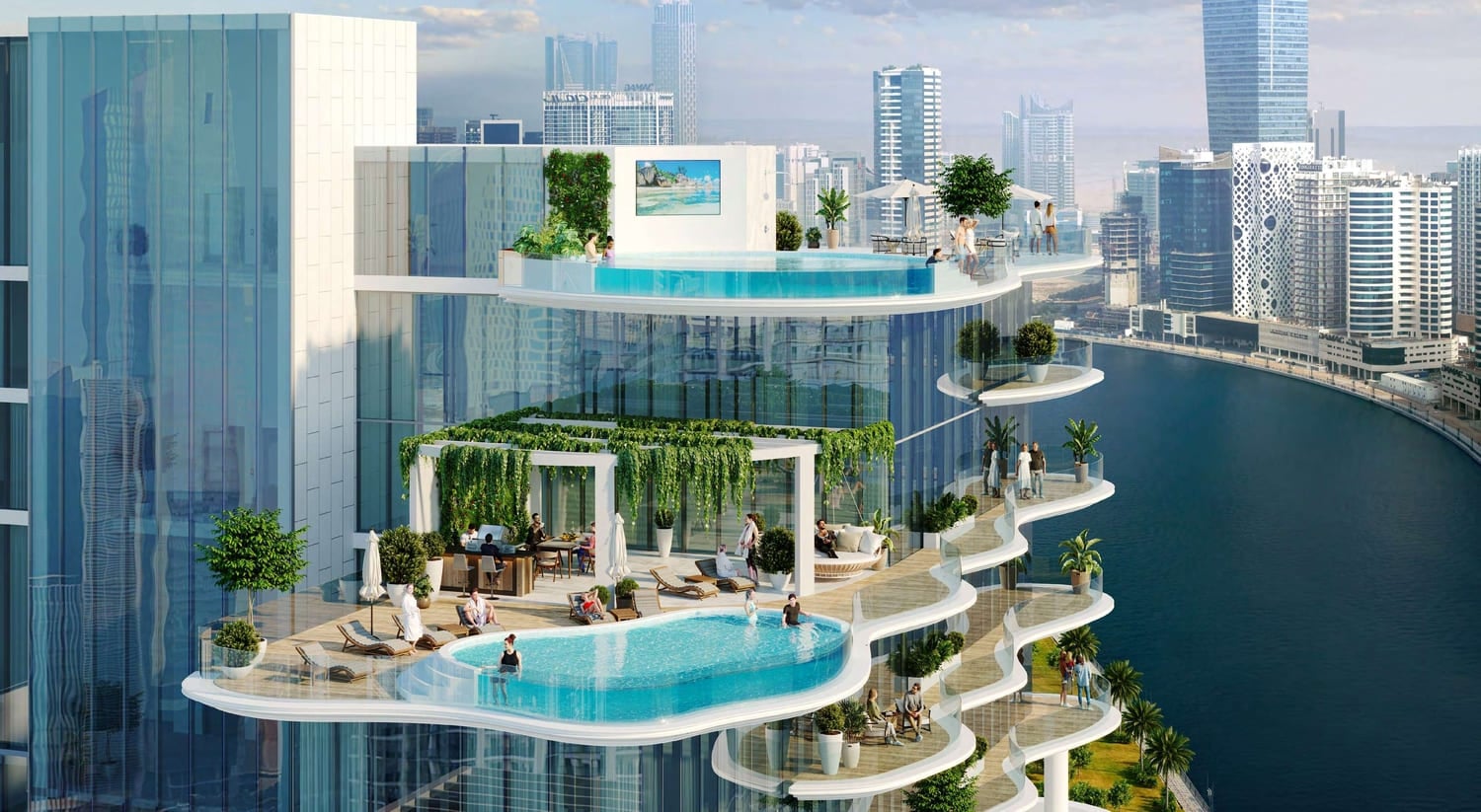 Chic Tower by Damac, Business Bay. Render supplied by developer.