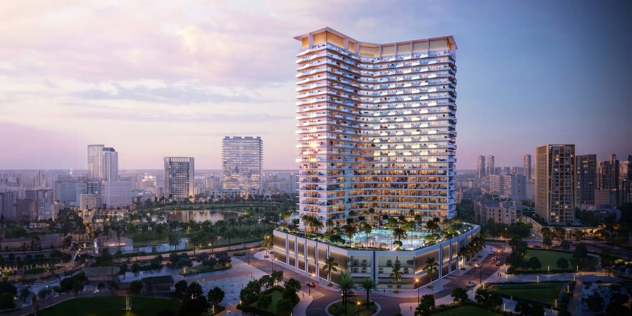 Binghatti Haven by Binghatti, Dubai Sports City. Render supplied by developer.