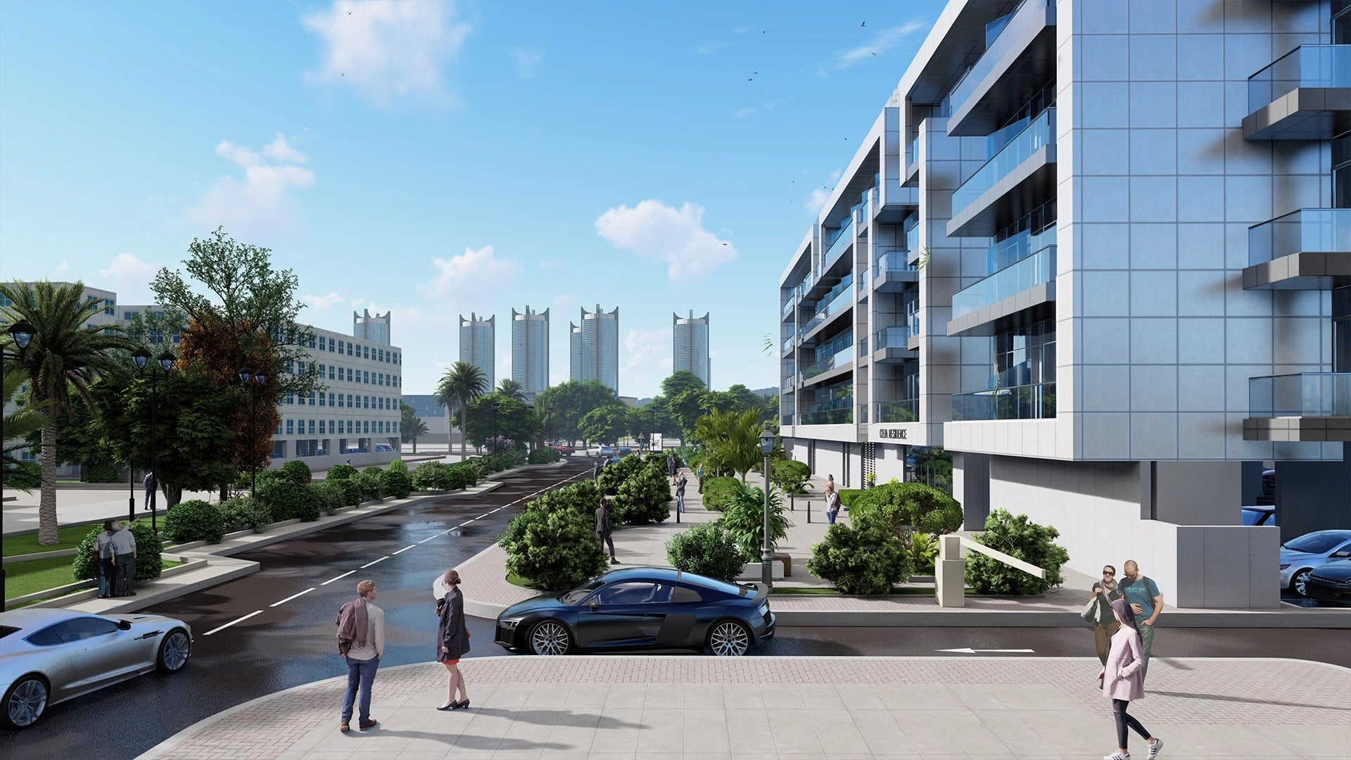 Celia Residence by Abou Eid, Dubai Studio City. Render supplied by developer.
