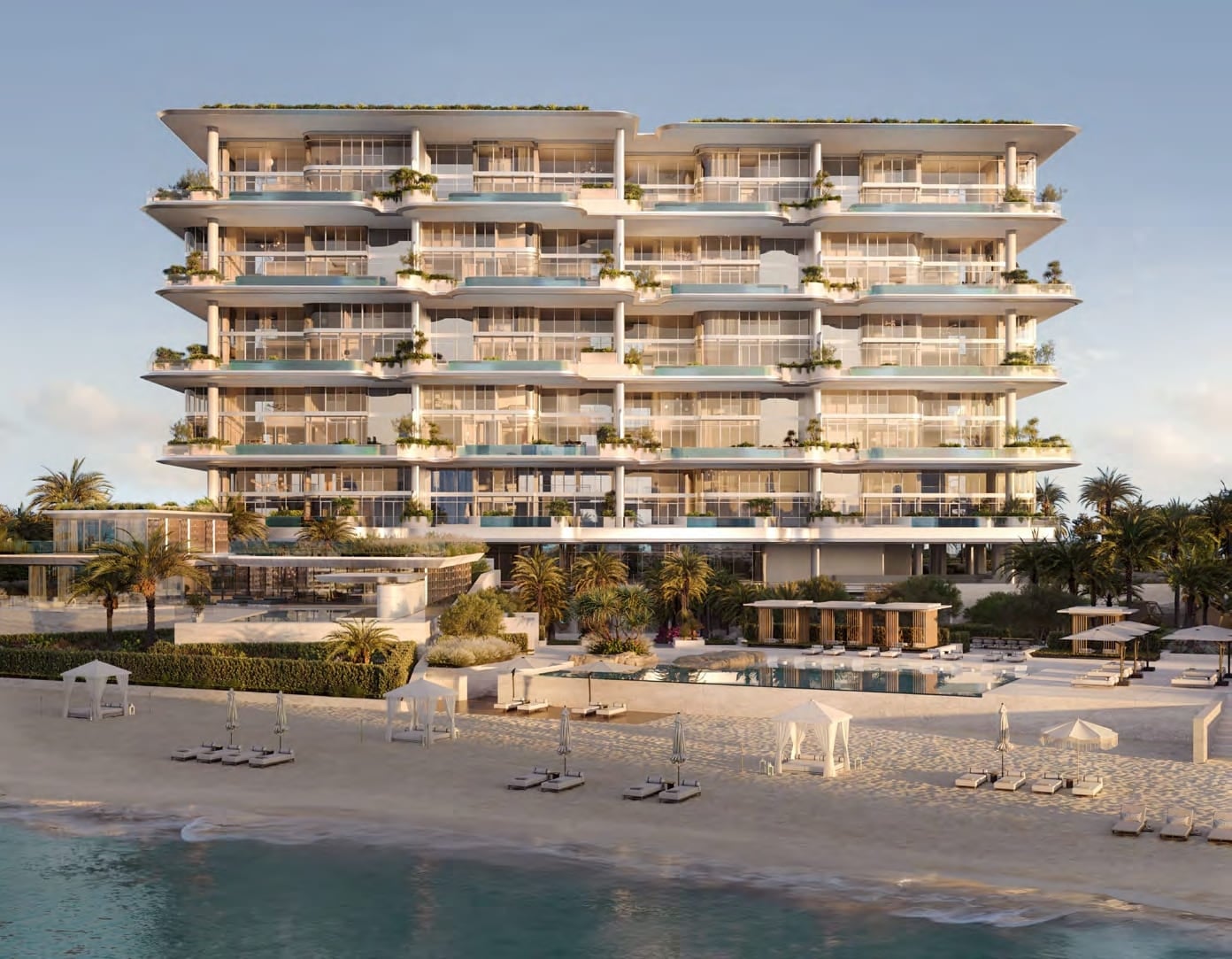 Orla Infinity Dorchester Collection by Omniyat Properties, Palm Jumeirah. Render supplied by developer.