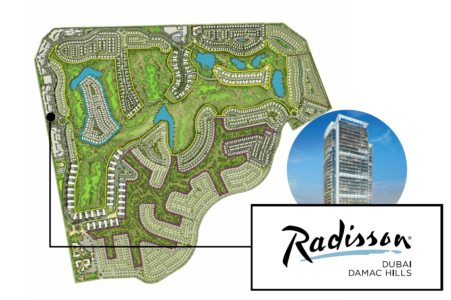 Damac Hills - Radisson Dubai, image 5 of 7. Render supplied by developer.