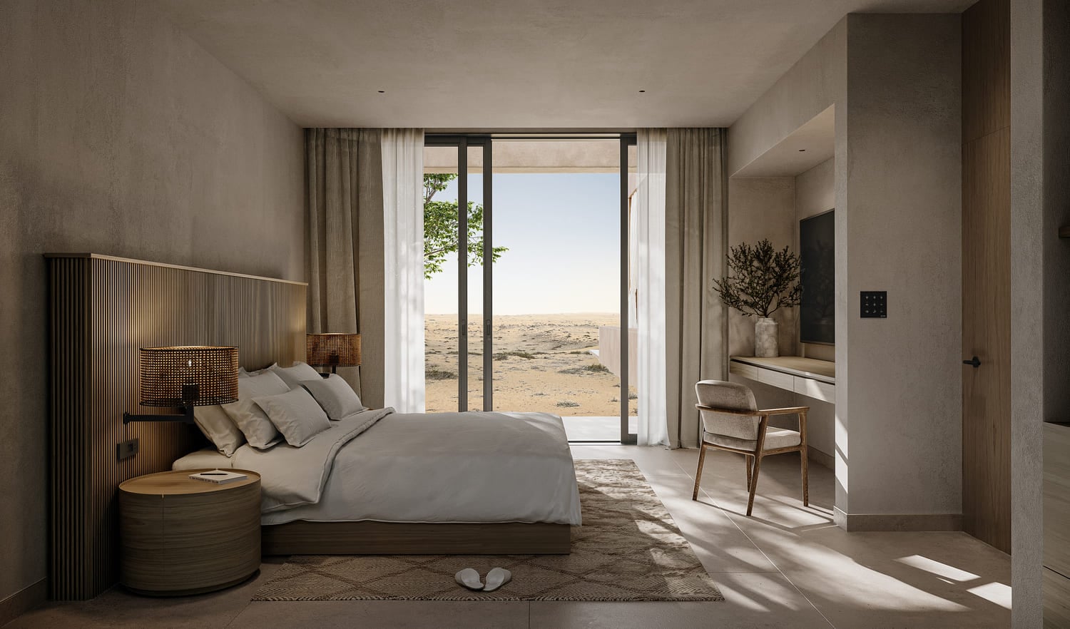The Ritz Carlton Al Wadi Desert Resort by Al Hamra Real Estate Developer, image 9 of 12. Render supplied by developer.
