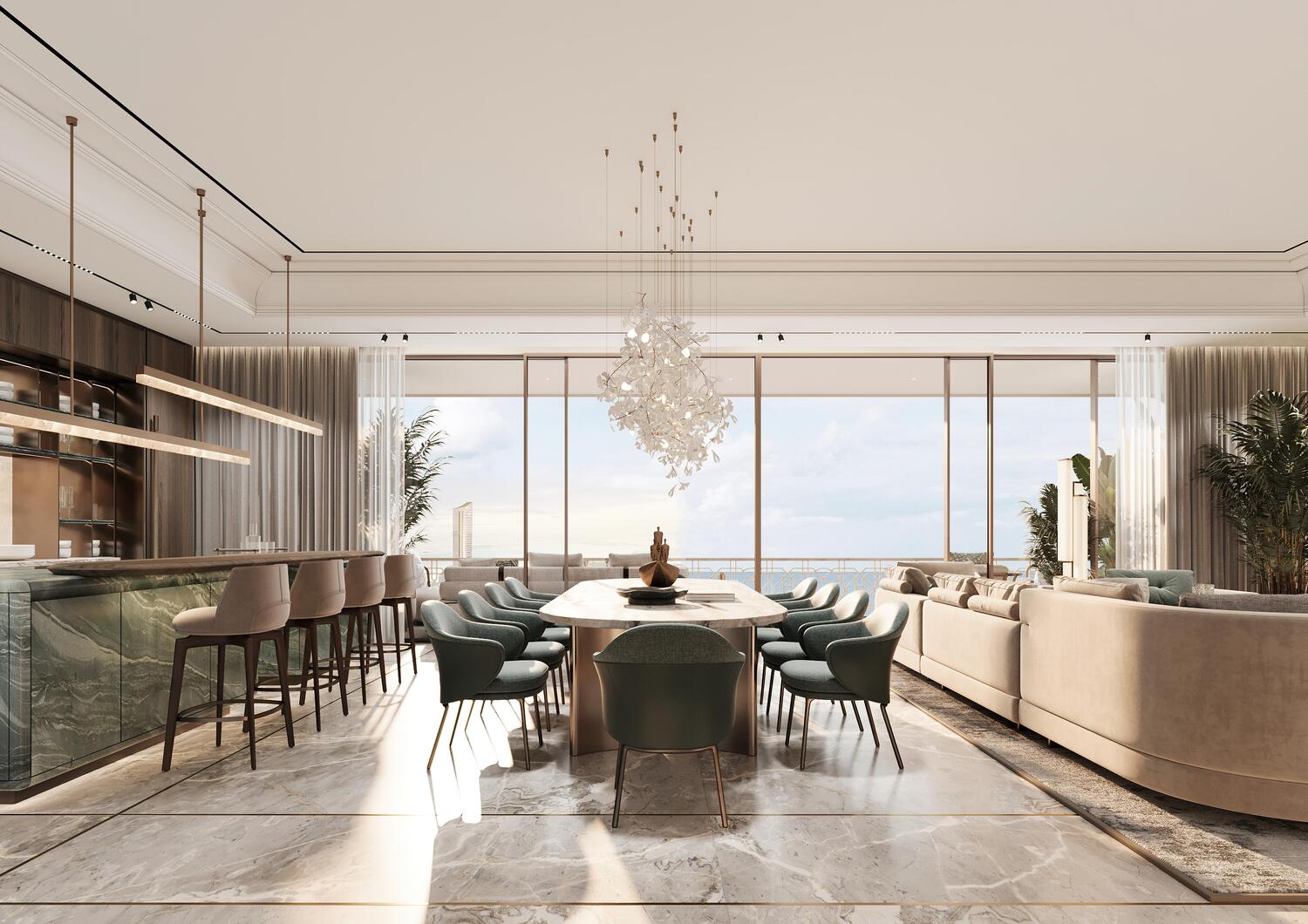 Waldorf Astoria Residences by Al Hamra Real Estate Developer, image 5 of 14. Render supplied by developer.