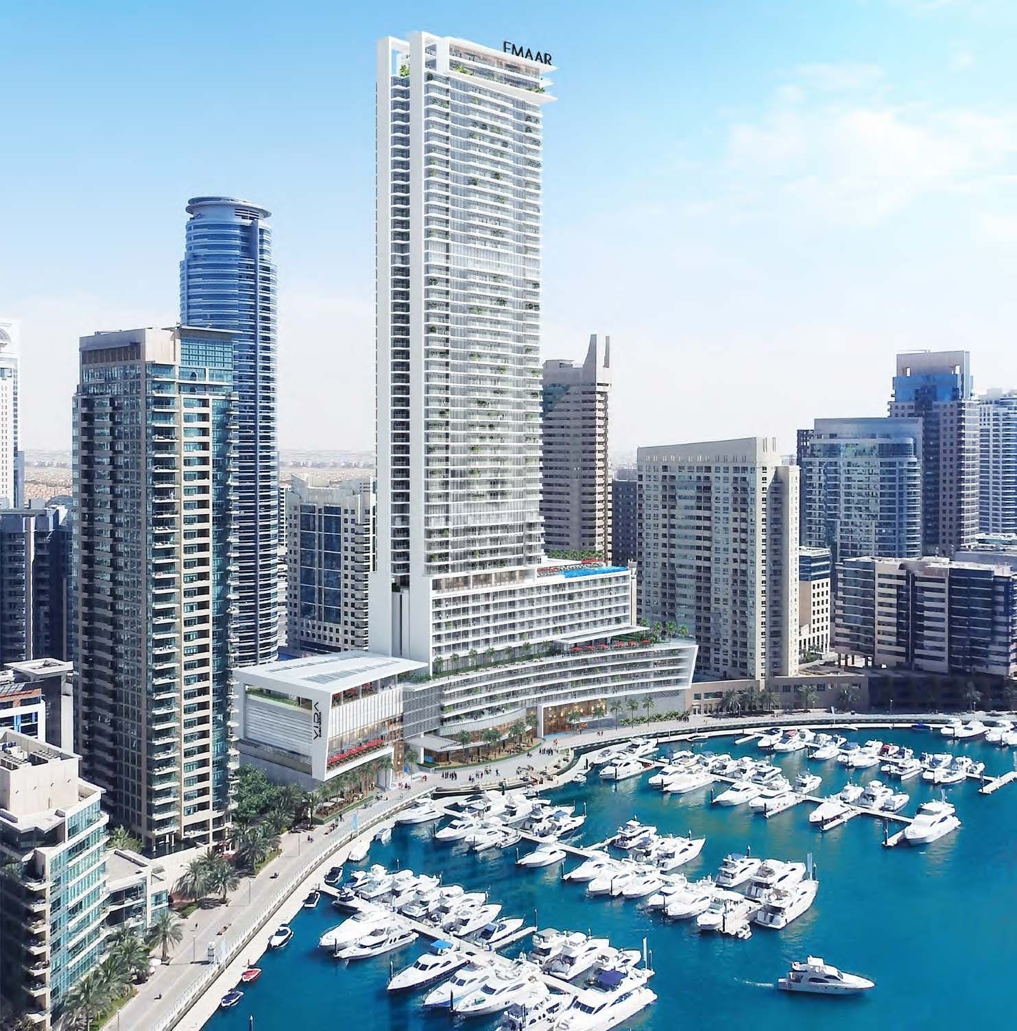 Vida Dubai Marina by Emaar, image 3 of 12. Render supplied by developer.