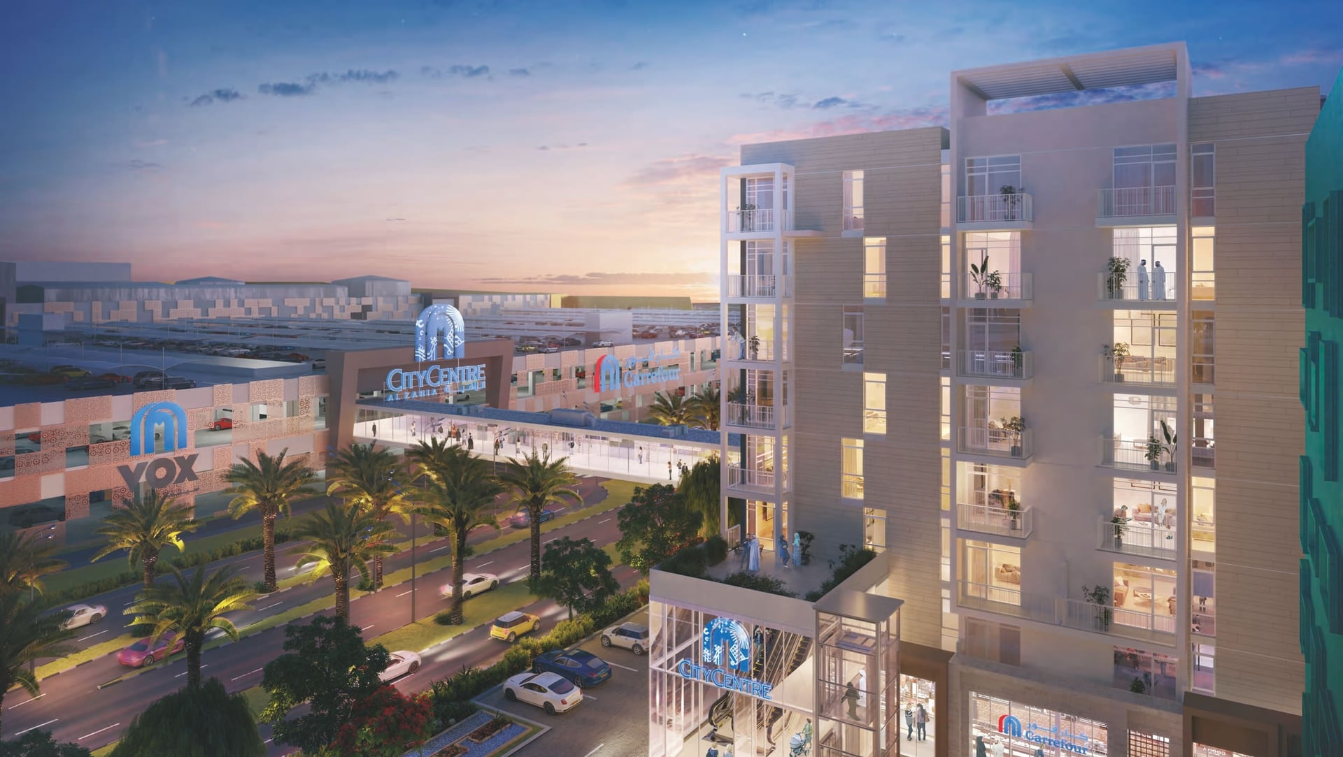 Uptown Al Zahia by Majid Al Futtaim, image 2 of 12. Render supplied by developer.