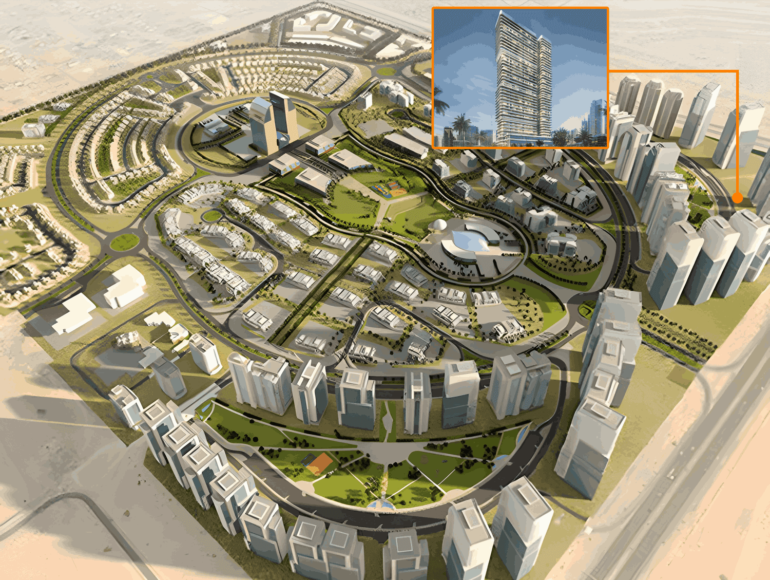 Binghatti Hillviews by Binghatti, image 6 of 8. Render supplied by developer.