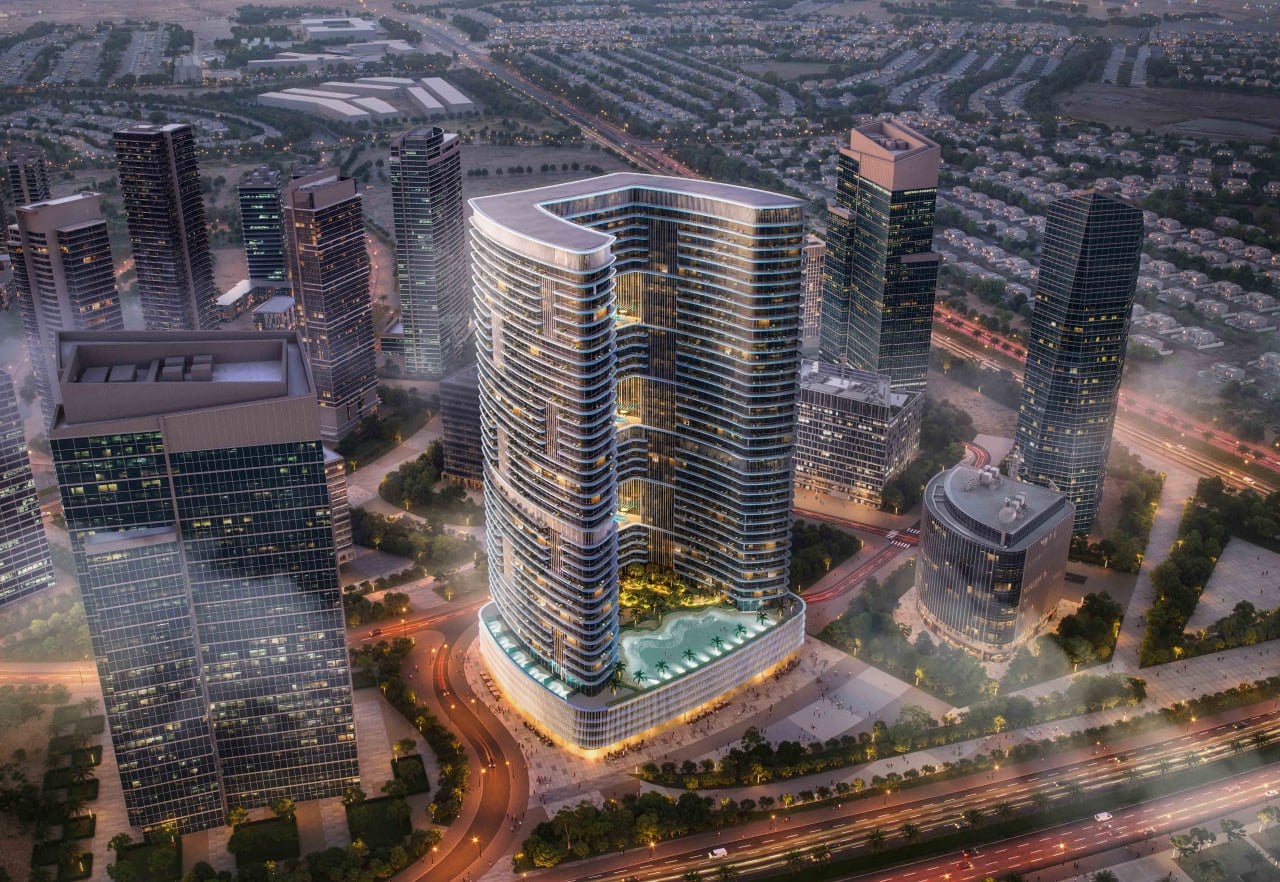 Binghatti Hillviews by Binghatti, image 1 of 8. Render supplied by developer.