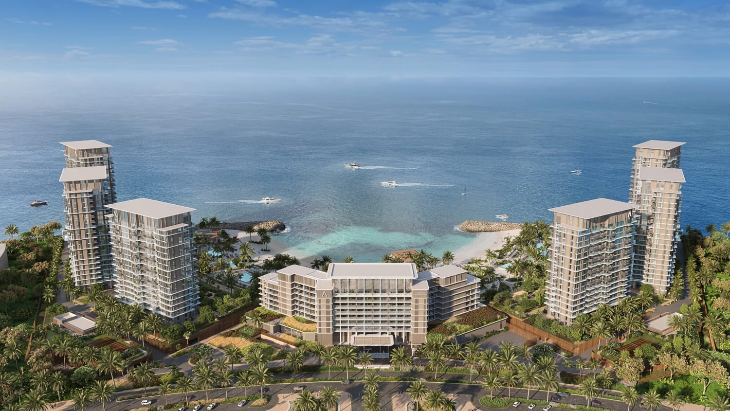 Address Residences Al Marjan Island by Emaar, image 1 of 12. Render supplied by developer.