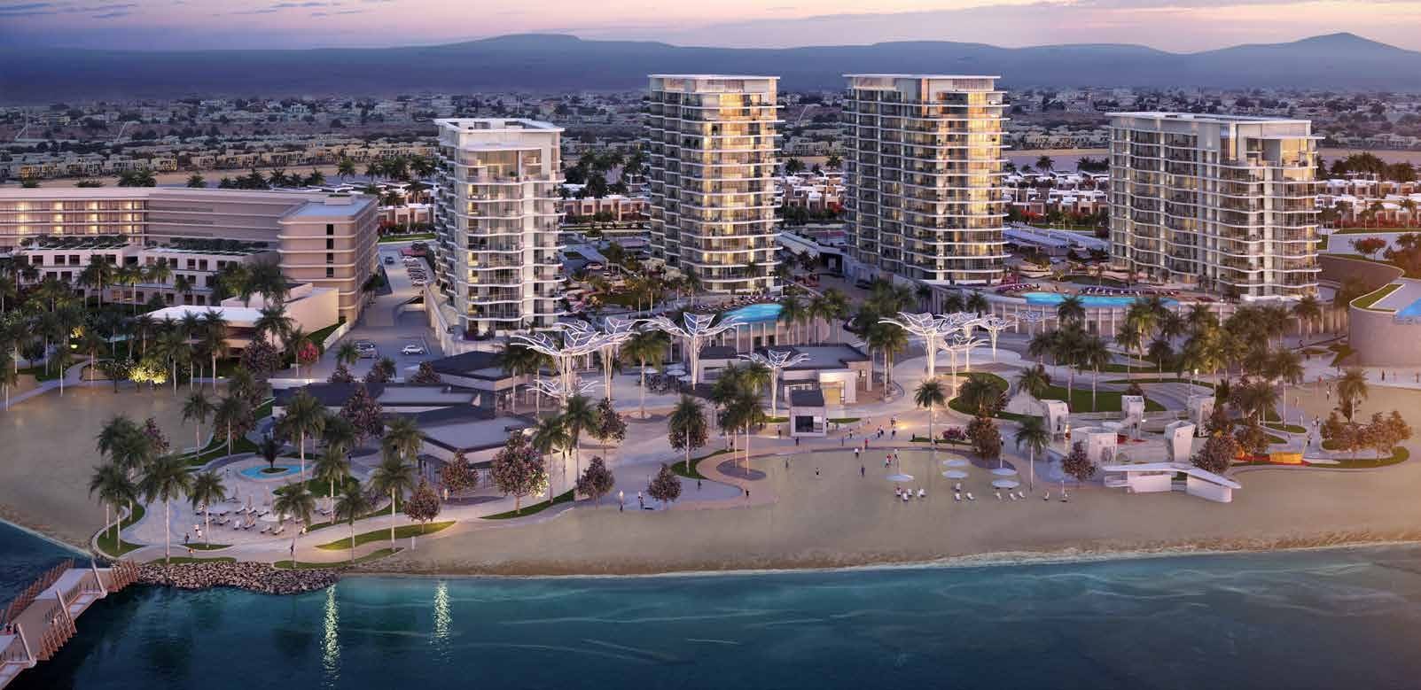 Bay Residences South by RAK Properties, Mina Al Arab. Render supplied by developer.