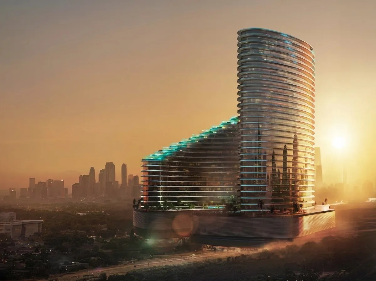 Binghatti Skyflame, image 1 of 11. Render supplied by developer.