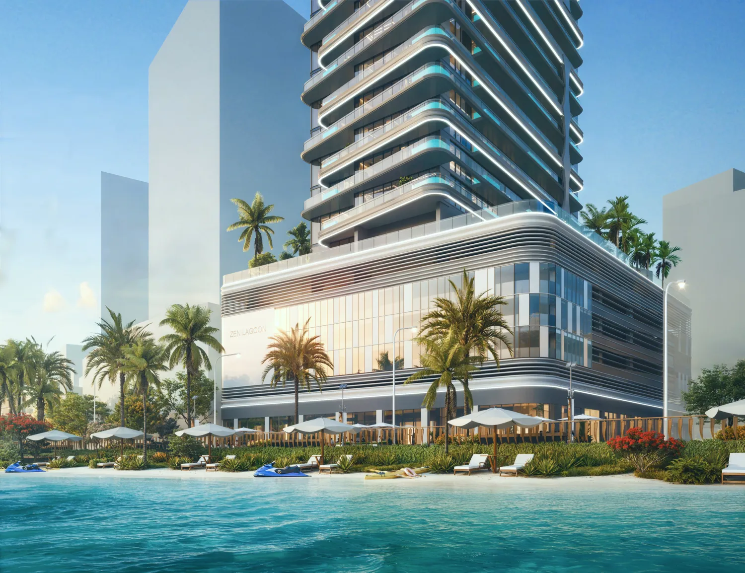 Zen Lagoons by Sanzen, image 1 of 13. Render supplied by developer.