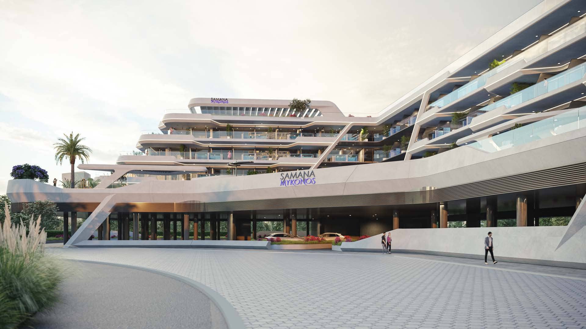 Samana Mykonos by Samana, Dubai Studio City. Render supplied by developer.