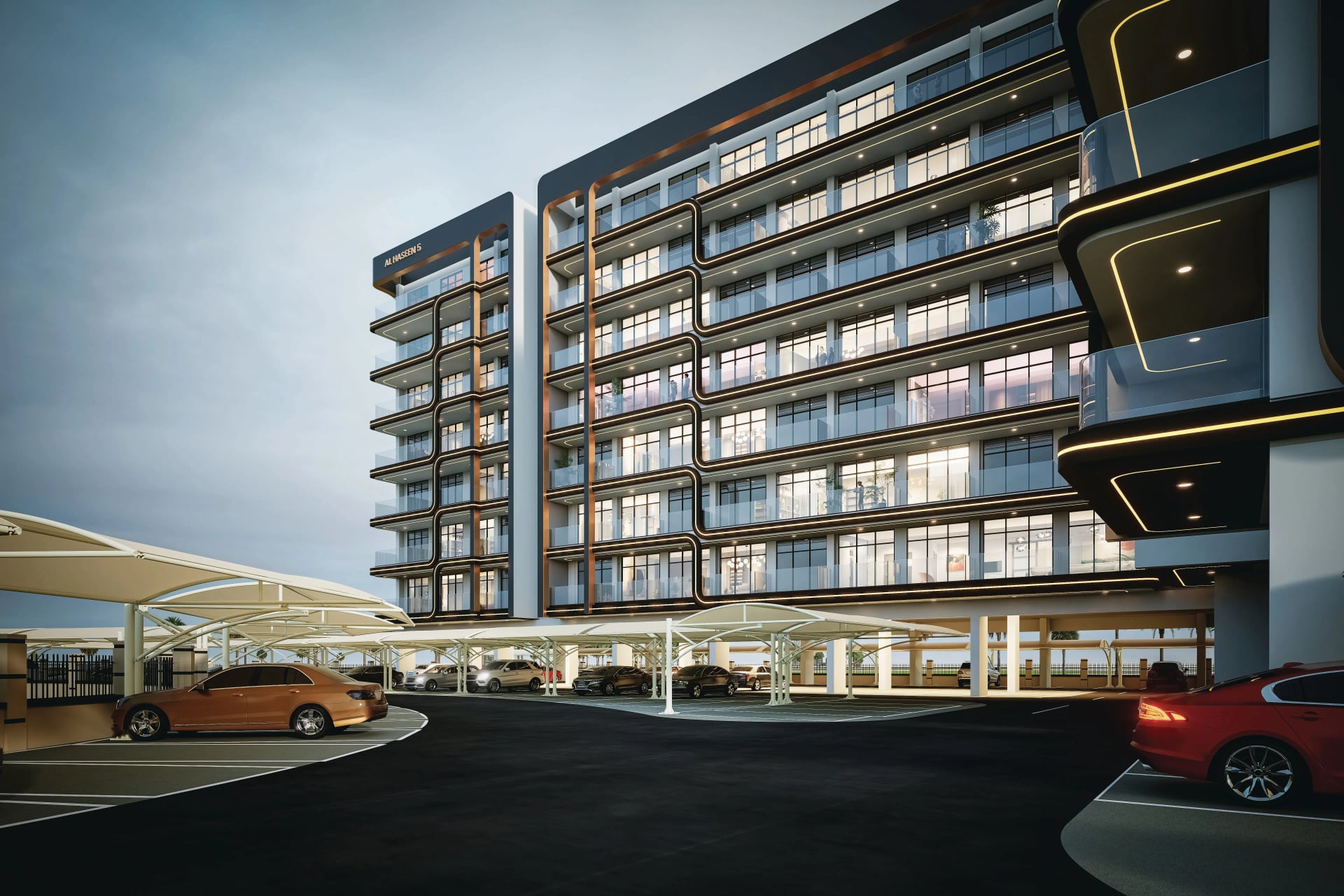 Al Haseen Residences 5 by Dugasta, image 3 of 23. Render supplied by developer.
