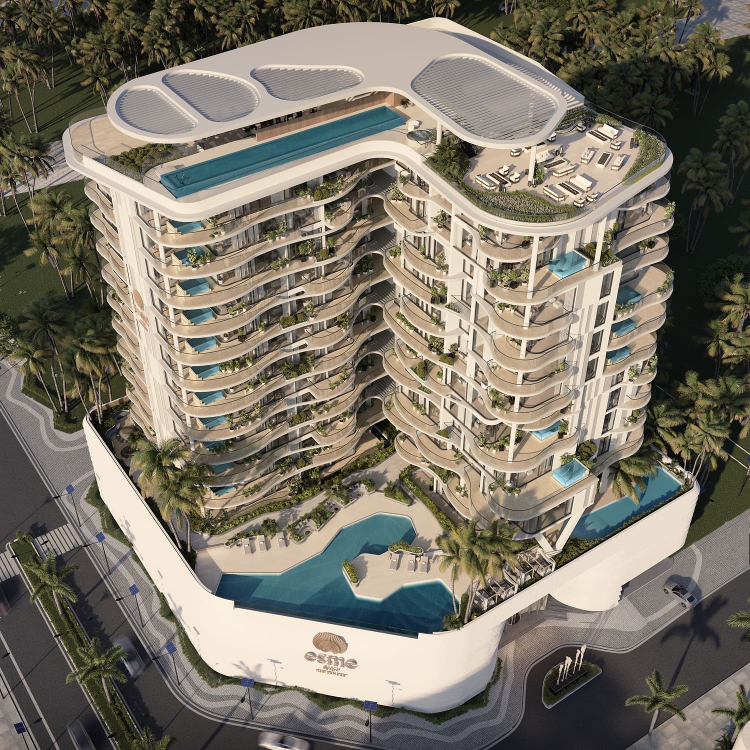 Esme Beach Residences by Elysian Developments, image 1 of 12. Render supplied by developer.