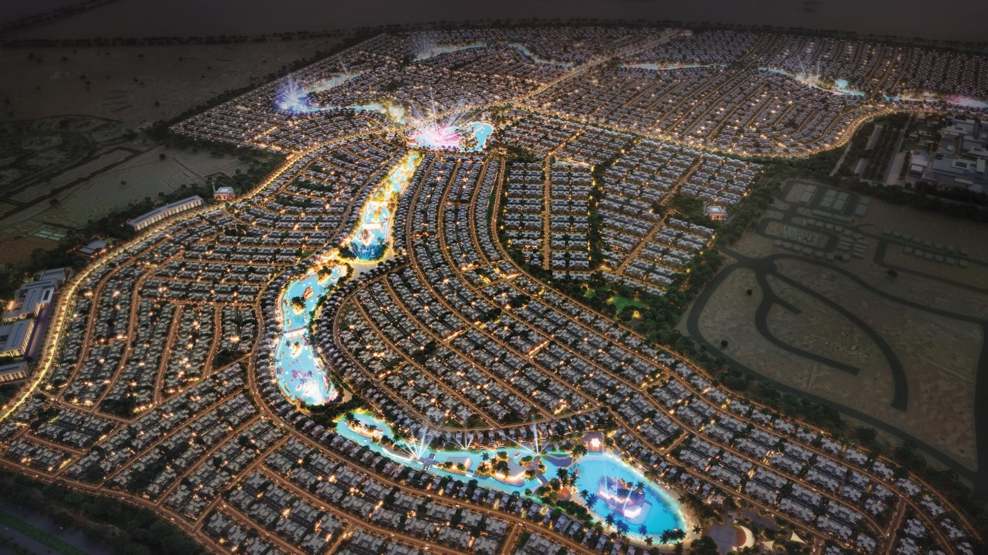 DAMAC Lagoons, image 2 of 11. Render supplied by developer.